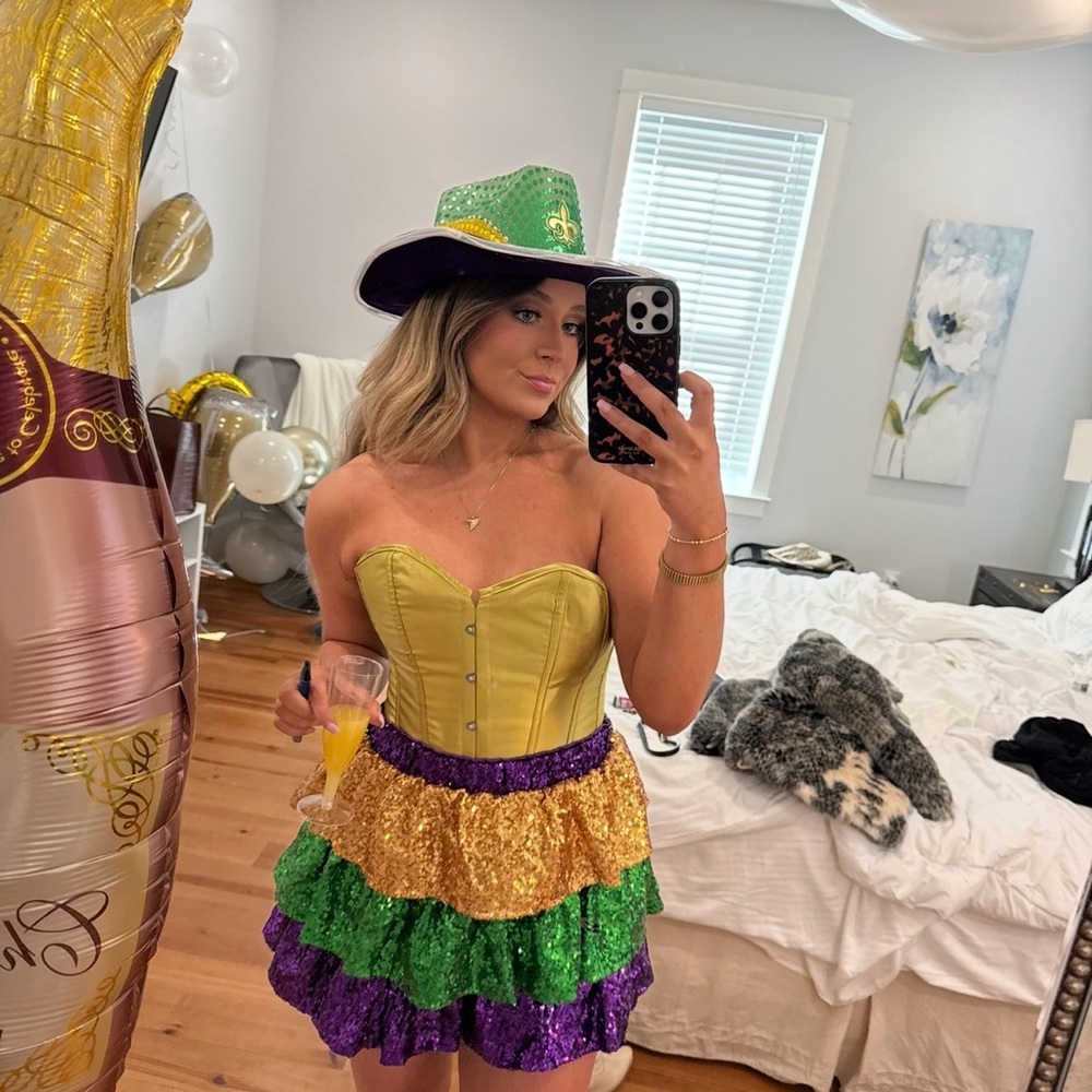 Fantastic Fawn Mardi Gras Sequin Skirt